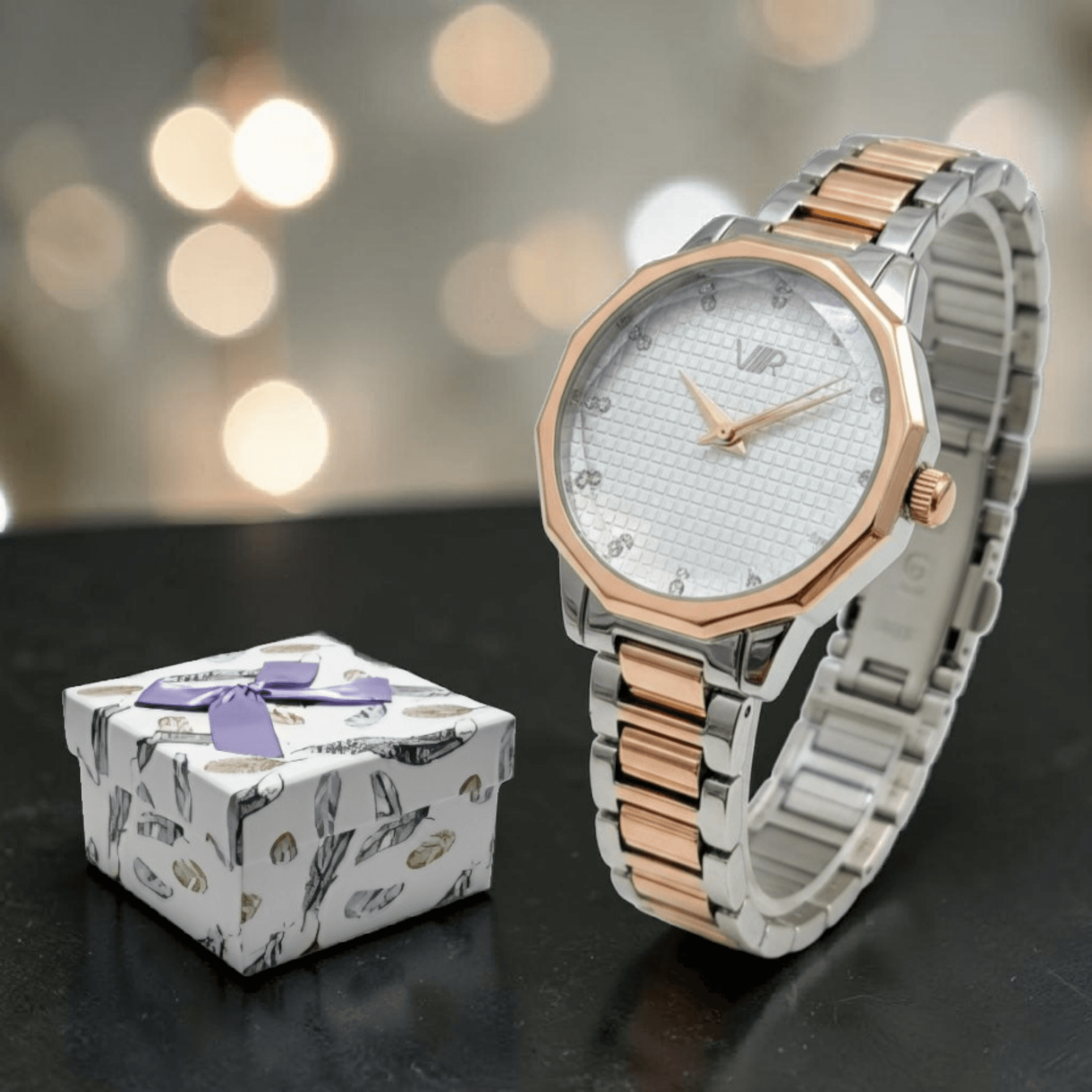 Montre octogonale femme, élégance intemporelle
