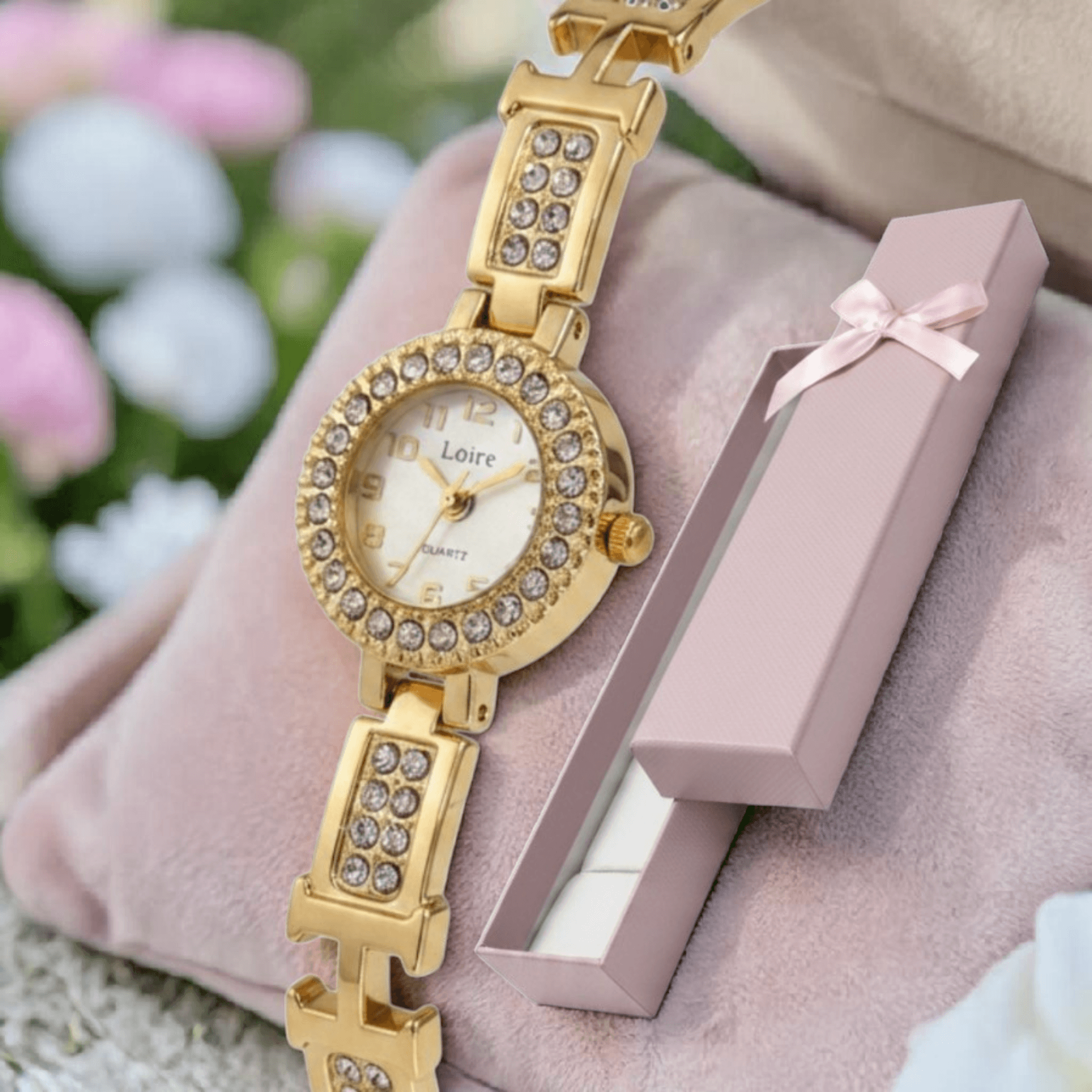Montre femme chic, design arceau brillant