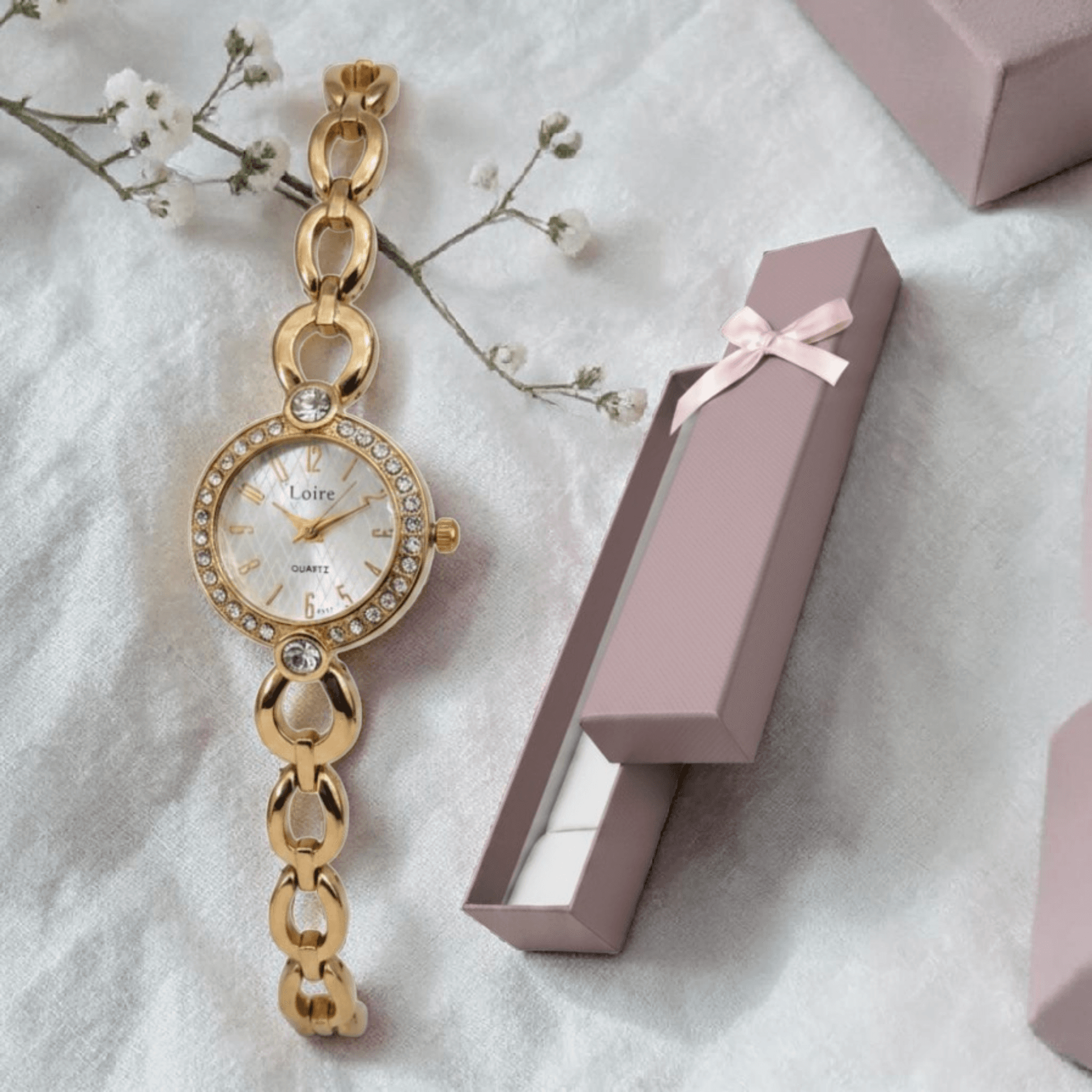 Montre bijou femme à maillons ovales